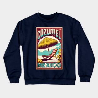 A Vintage Travel Art of Cozumel - Mexico Crewneck Sweatshirt